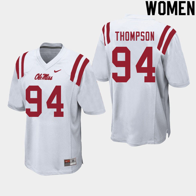 Walker Thompson Ole Miss Rebels NCAA Women's White #94 Stitched Limited College Football Jersey EYC0458JZ